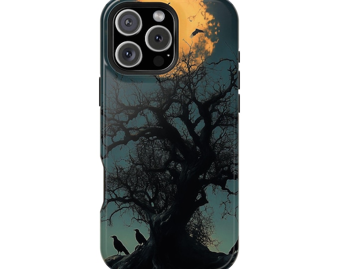 Macabre Tree Spooky Night Raven Phone Case: iPhone, Galaxy, Pixel - Lifetime Warranty