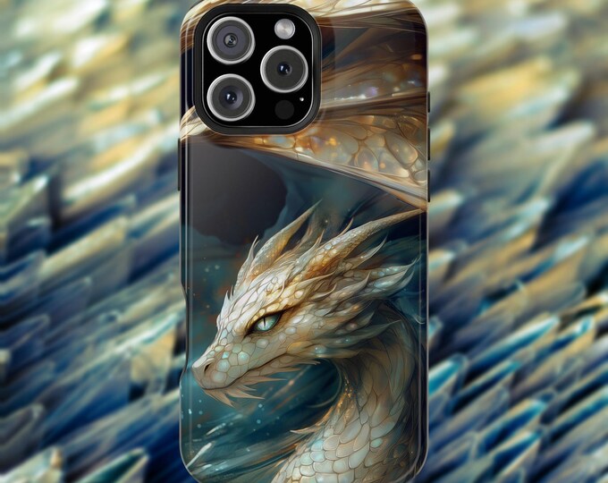 Majestic White Pearl Dragon Fantasy Art Phone Case: iPhone, Galaxy, Pixel - Lifetime Warranty