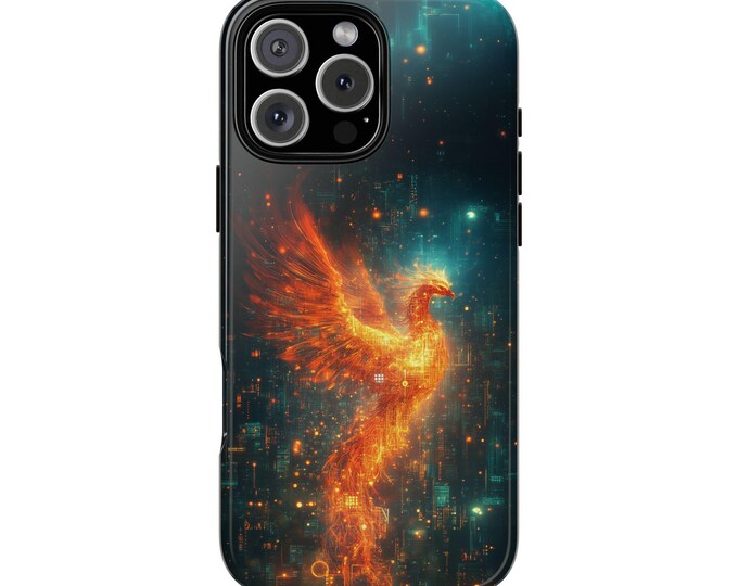 Cyber Punk Digital Phoenix Rising Phone Case: iPhone, Galaxy, Pixel - Lifetime Warranty