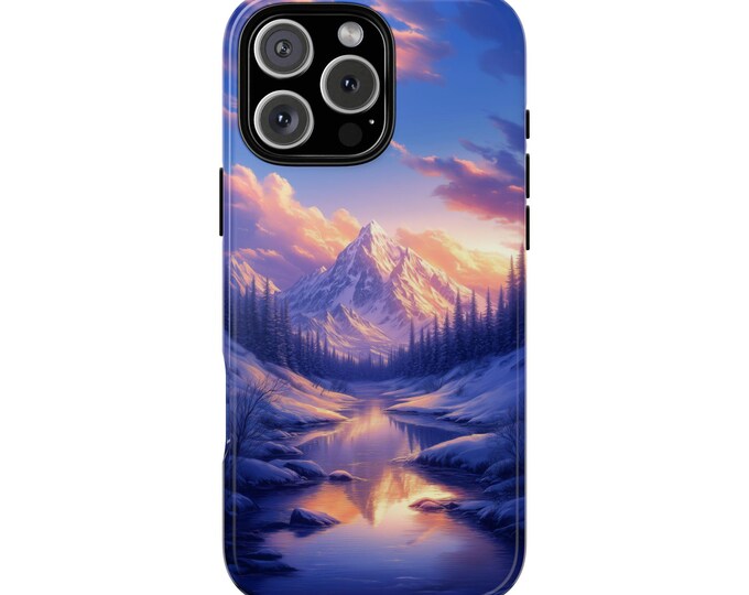 Frosty Mountain Winter Peak River Forest Phone Case: iPhone, Galaxy, Pixel - Lifetime Warranty