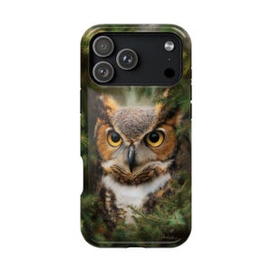 iPhone | Galaxy | Pixel - Phone Ink Case - Horned Owl Pine Tree | Lifetime Warranty