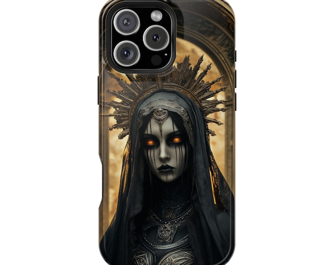 Dark Gothic Priestess Gold Thorn Crown Phone Case: iPhone, Galaxy, Pixel - Lifetime Warranty