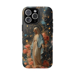 Virgin Mary Celestial Rose Garden - Phone Case for iPhone 16 16e 15 14 13 Pro Max | Galaxy S25 S24 | Pixel 9 9a | Wireless Charging