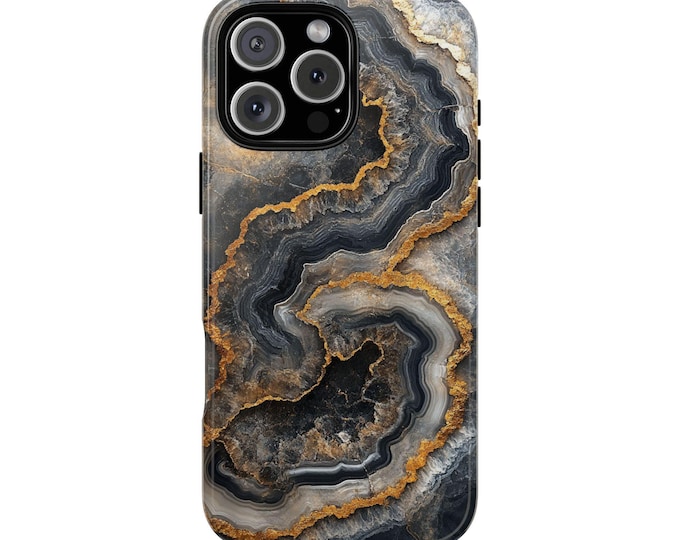 Smoky Quartz Geode Rock Slice Agate Phone Case: iPhone, Galaxy, Pixel - Lifetime Warranty