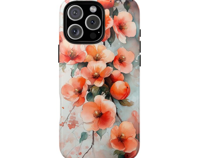 Watercolor Persimmon Flower Blossom Tree Phone Case: iPhone, Galaxy, Pixel - Lifetime Warranty