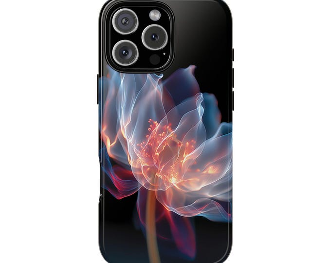 Ghostly Lotus Flower Translucent Floral Phone Case: Tough Cover for iPhone (MagSafe Compatible), Samsung Galaxy, Pixel