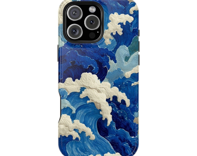 Minimalist Japanese Ocean Waves Phone Case: iPhone, Galaxy, Pixel - Lifetime Warranty