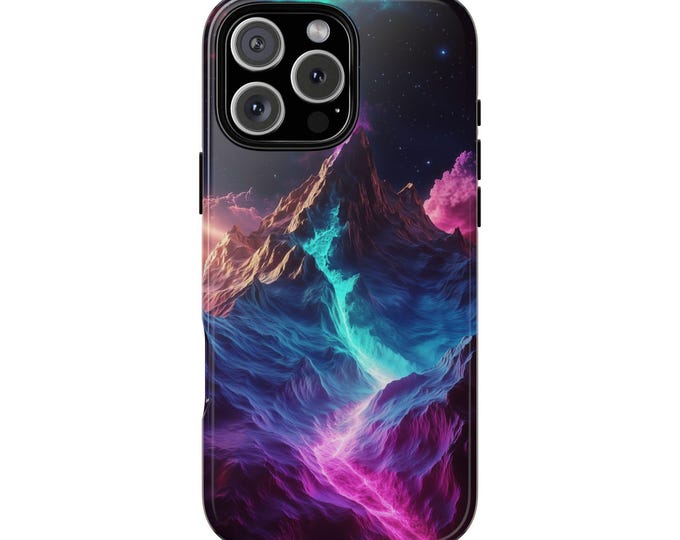 Mountain Peak Nebula Aurora Lights Phone Case: iPhone, Galaxy, Pixel - Lifetime Warranty