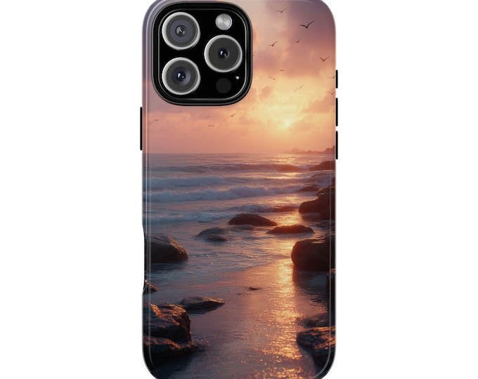 Coastal Beach Shore Ocean Sunset Phone Case: iPhone, Galaxy, Pixel - Lifetime Warranty