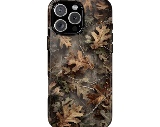 Oak Camo Leaves Tree Branches Camouflage Phone Case: iPhone, Galaxy, Pixel - Lifetime Warranty