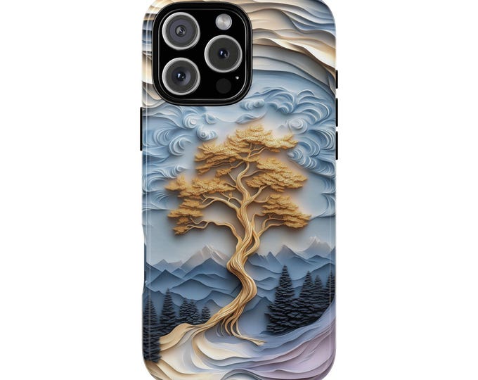 Tree Mountain Wilderness Paper Cut Layers Phone Case: iPhone, Galaxy, Pixel - Lifetime Warranty