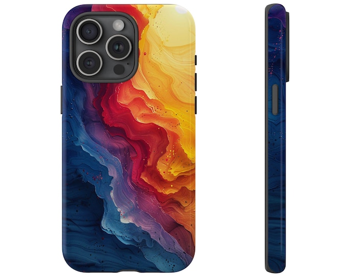 Gradient Pastel Color Abstract Waves Phone Case: iPhone, Galaxy, Pixel - Lifetime Warranty