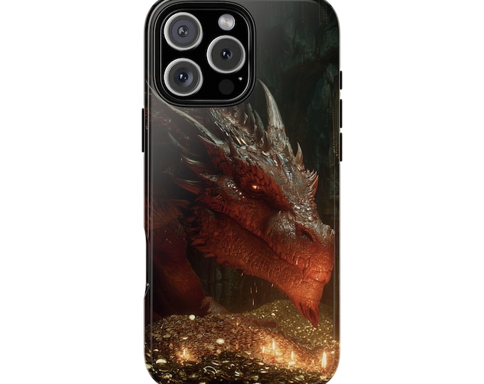 Colossal Dragon Gold Coins Treasure Caves Phone Case: iPhone, Galaxy, Pixel - Lifetime Warranty