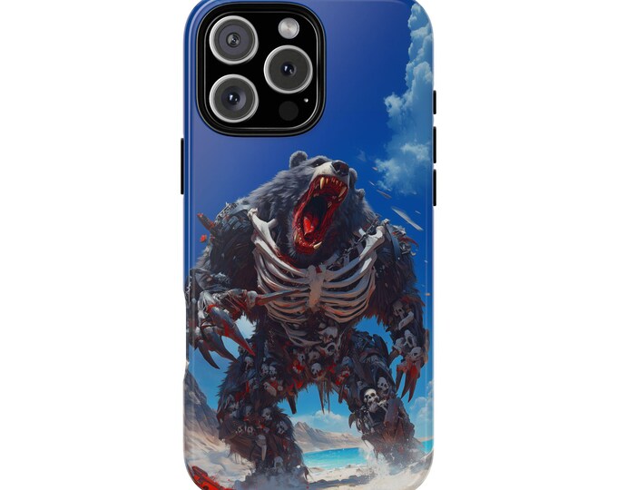 Colossal Bear Monster Skeleton Armor Phone Case: iPhone, Galaxy, Pixel - Lifetime Warranty