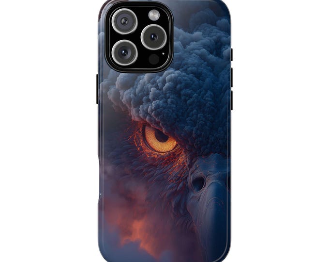 Smoke Falcon Rising Volcanic Gray Bird Phone Case: iPhone, Galaxy, Pixel - Lifetime Warranty