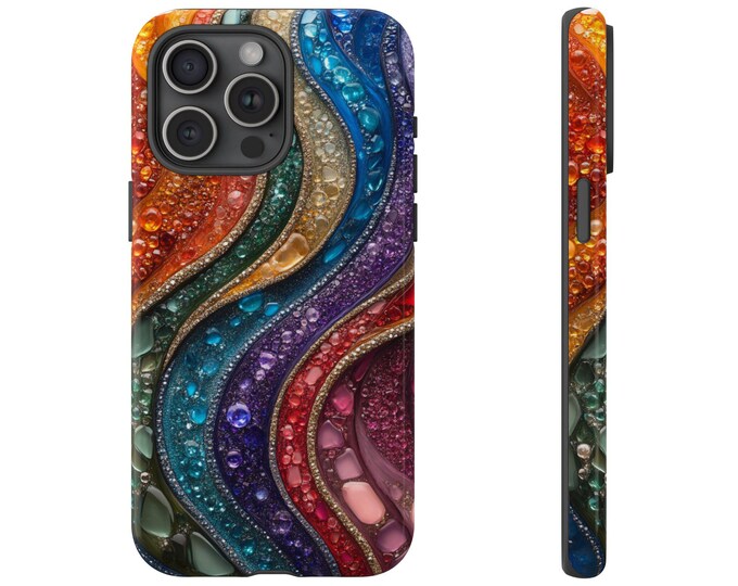 Abstract Gemstone Crystal Marble Phone Case: iPhone, Galaxy, Pixel - Lifetime Warranty