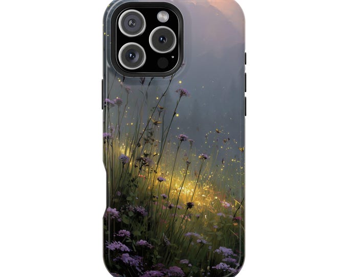 Enchanted Meadow Purple Floral Field Nature Phone Case: iPhone, Galaxy, Pixel - Lifetime Warranty
