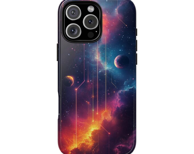 Neon Planets Fractal Nebula Clouds Phone Case: iPhone, Galaxy, Pixel - Lifetime Warranty