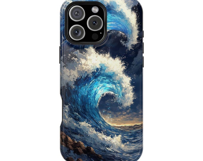 Blue Ocean Waves Radiant Glow Phone Case: iPhone, Galaxy, Pixel - Lifetime Warranty