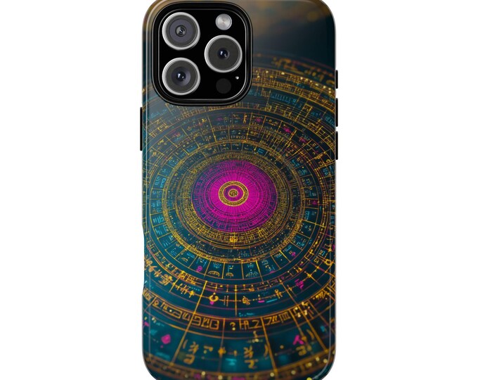 Pink Blue Mystical Rune Circle Radiant Symbols Phone Case: iPhone, Galaxy, Pixel - Lifetime Warranty