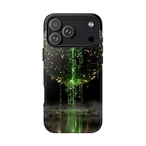 Sphere Matrix Green Code Phone Case | iPhone, Galaxy, Pixel | Dual Layer Shockproof Cover