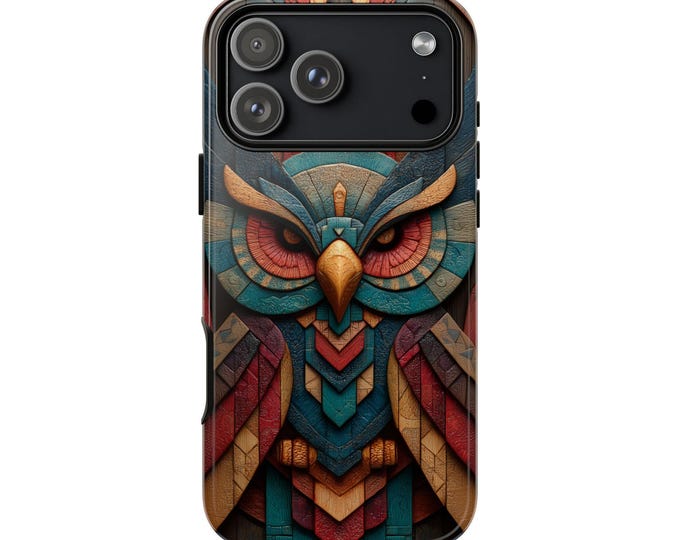 Intricate Native American Owl Phone Case: iPhone, Galaxy, Pixel - Lifetime Warranty