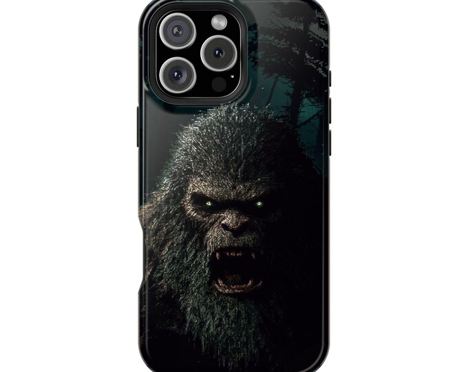 Sasquatch Bigfoot Dark Pixel Horror Phone Case: iPhone, Galaxy, Pixel - Lifetime Warranty
