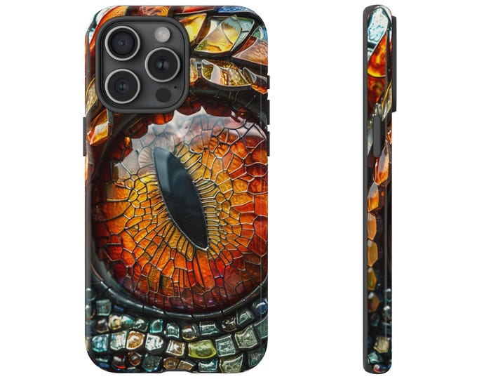 Dragon Eye Stained Glass Phone Case: iPhone, Galaxy, Pixel - Lifetime Warranty