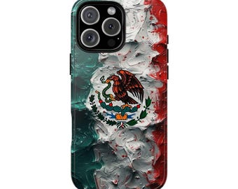 Mexico Flag Eagle Pastel Hydro Dip Phone Case for iPhone 17 Pro Max 16 15 14 13 12 11, Samsung Galaxy S25 S24 S23 S22, Pixel
