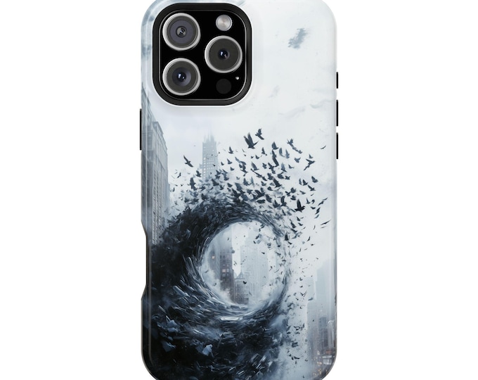 Fibonacci Spiral Flock of Ravens Phone Case: iPhone, Galaxy, Pixel - Lifetime Warranty