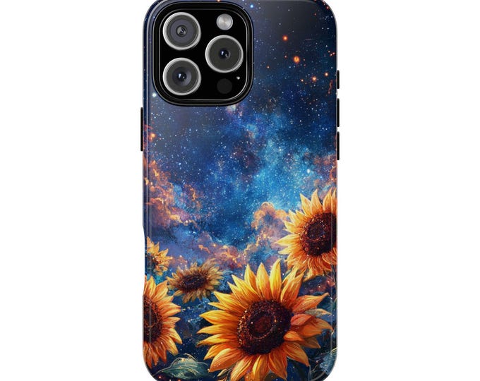 Sunflowers Starry Night Stars Space Flower Phone Case for iPhone | Samsung Galaxy | Google Pixel