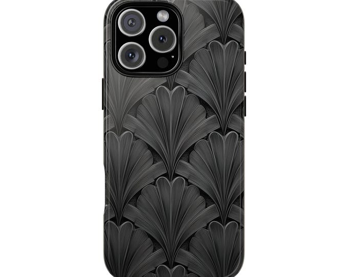 Art Deco Grayscale Dark Pattern Phone Case: iPhone, Galaxy, Pixel - Lifetime Warranty