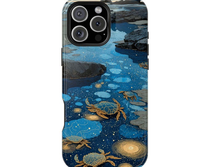 Blue Crabs Beach Tidepools Phone Case: iPhone, Galaxy, Pixel - Lifetime Warranty