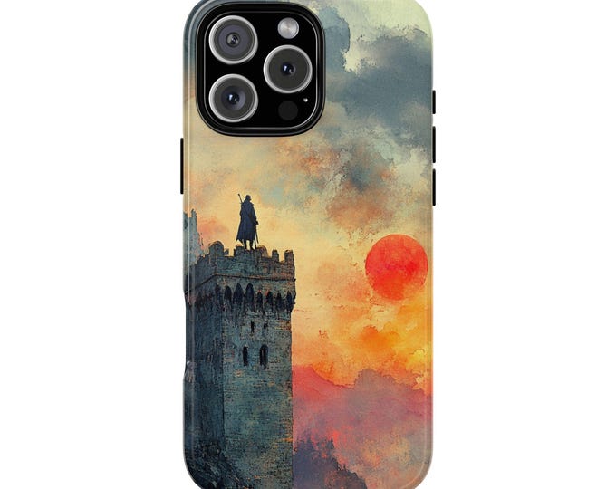 Castle Tower Medieval Lone Knight Phone Case: iPhone, Galaxy, Pixel - Lifetime Warranty