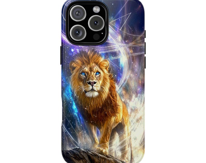 Mystic Lion Celestial Sky Phone Case: iPhone, Galaxy, Pixel - Lifetime Warranty