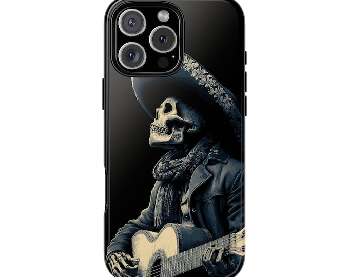Skeleton Mariachi Mexico Guitar Phone Case: iPhone, Galaxy, Pixel - Lifetime Warranty