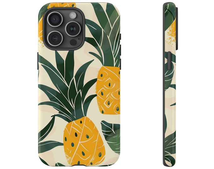 Groovy Pineapple Pattern Phone Case: iPhone, Galaxy, Pixel - Lifetime Warranty