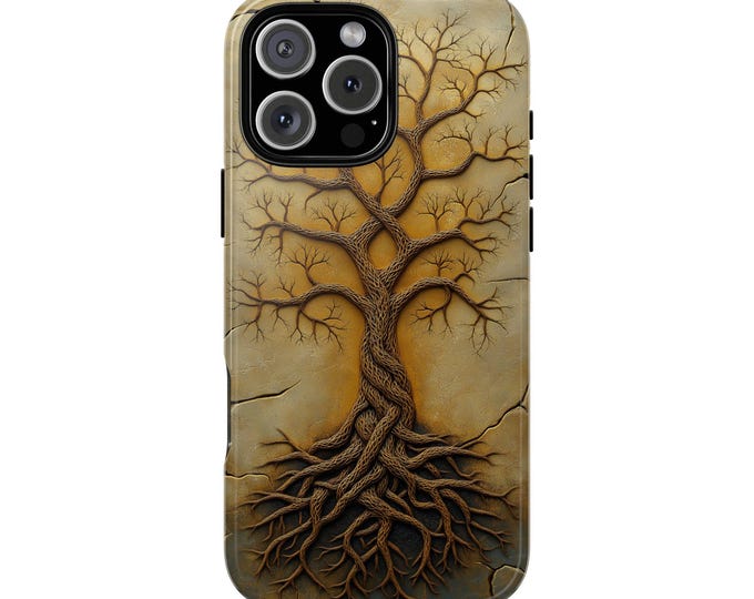 Yggdrasil Mark Carving World Tree Stone Phone Case: iPhone, Galaxy, Pixel - Lifetime Warranty