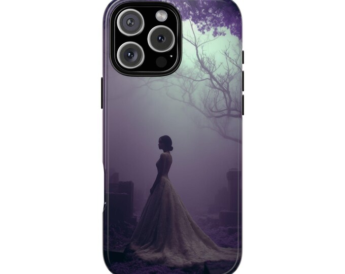 Ghostly Bride Dress Gothic Graveyard Fog Phone Case: iPhone, Galaxy, Pixel - Lifetime Warranty