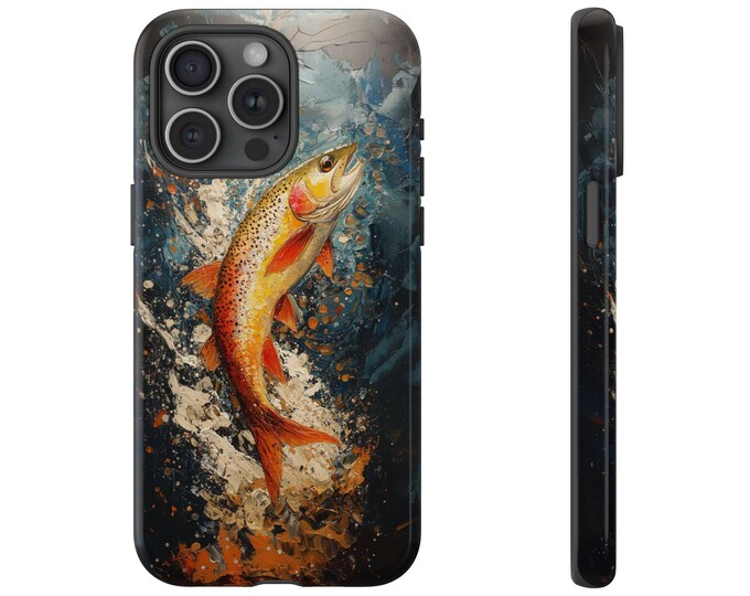 Rainbow Trout Fishing Phone Case: iPhone, Galaxy, Pixel - Magsafe Wireless Charging