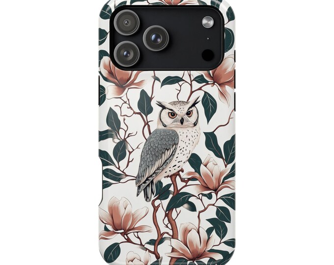Owl Vintage Linocut Flower Vines Phone Case for iPhone | Samsung Galaxy | Google Pixel