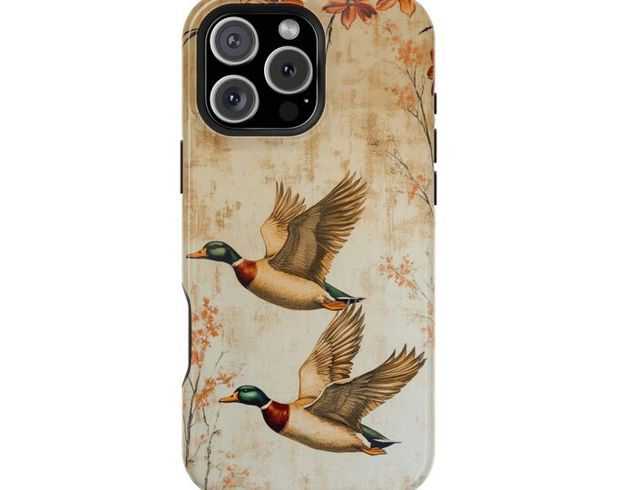 Mallard Ducks Vintage Flying Duck Rustic Phone Case: iPhone, Galaxy, Pixel - MagSafe Compatible
