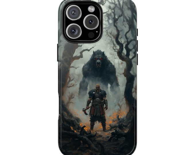 Viking Wolf Warrior Battle Werewolf Forest Phone Case: iPhone, Galaxy, Pixel - Lifetime Warranty