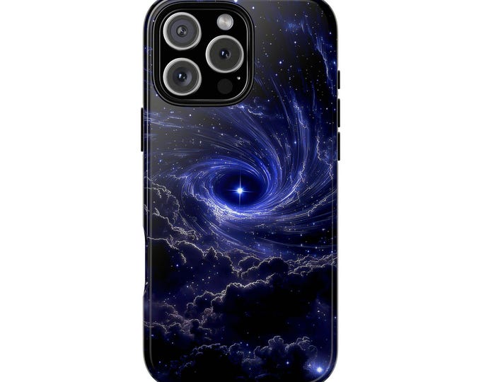 Distant Black Hole Vortex Star Spiral Phone Case: iPhone, Galaxy, Pixel - Lifetime Warranty