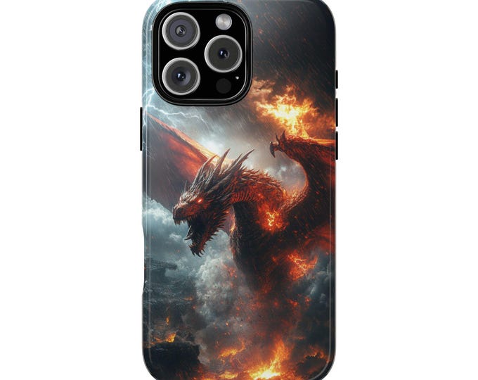 Roaring Dragon Thunderstorm Fire Rain Phone Case for iPhone | Samsung Galaxy | Google Pixel