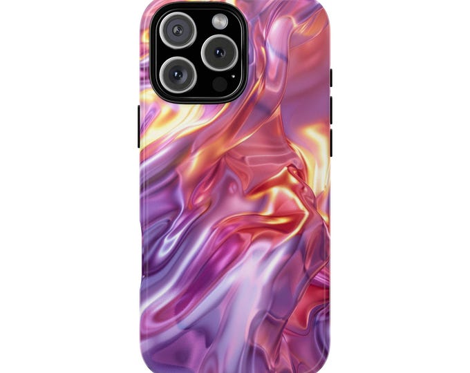 Pink Liquid Magenta Chrome Waves Purple Light Phone Case: iPhone, Galaxy, Pixel - Lifetime Warranty
