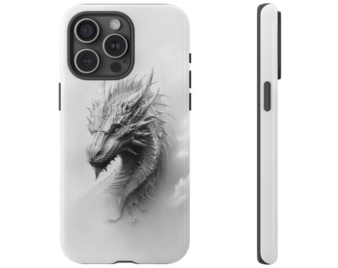 Mystic Dragon Black White Draco Phone Case for iPhone | Samsung Galaxy | Google Pixel