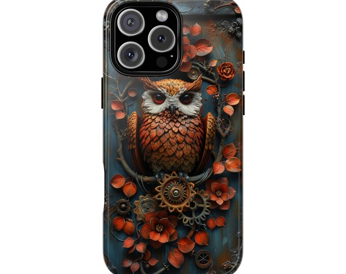 Owl Red Floral Vines Vintage Phone Case: iPhone, Galaxy, Pixel - Lifetime Warranty