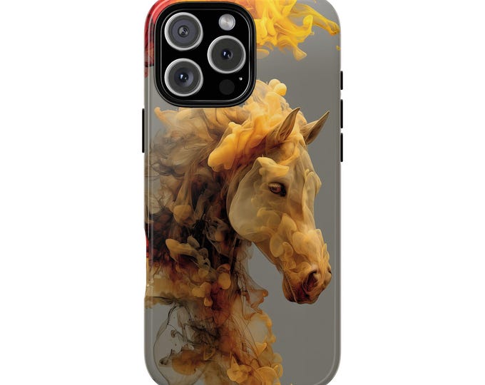 Brown Horse Swirling Smoke Wild Horses Art Phone Case: iPhone, Galaxy, Pixel - Lifetime Warranty