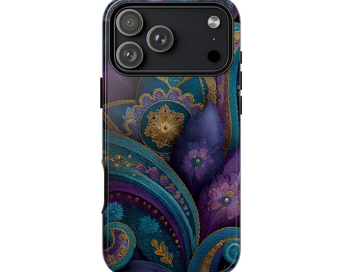 Paisley Purple Teal Intricate Pattern Phone Case for iPhone | Samsung Galaxy | Google Pixel